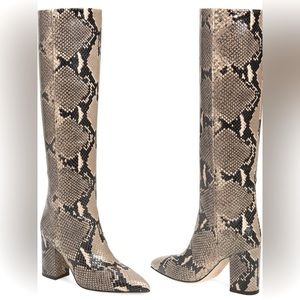 Paris Texas Phyton Embossed Knee High Boots 37